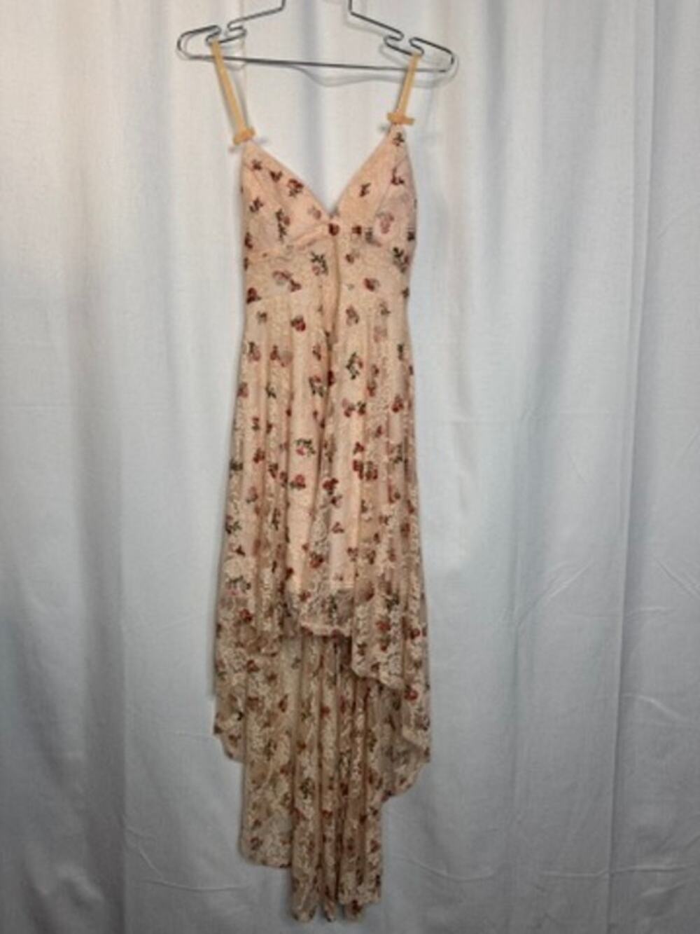 378. Disney Princess Floral Lace High Low Maxi Dress Size S